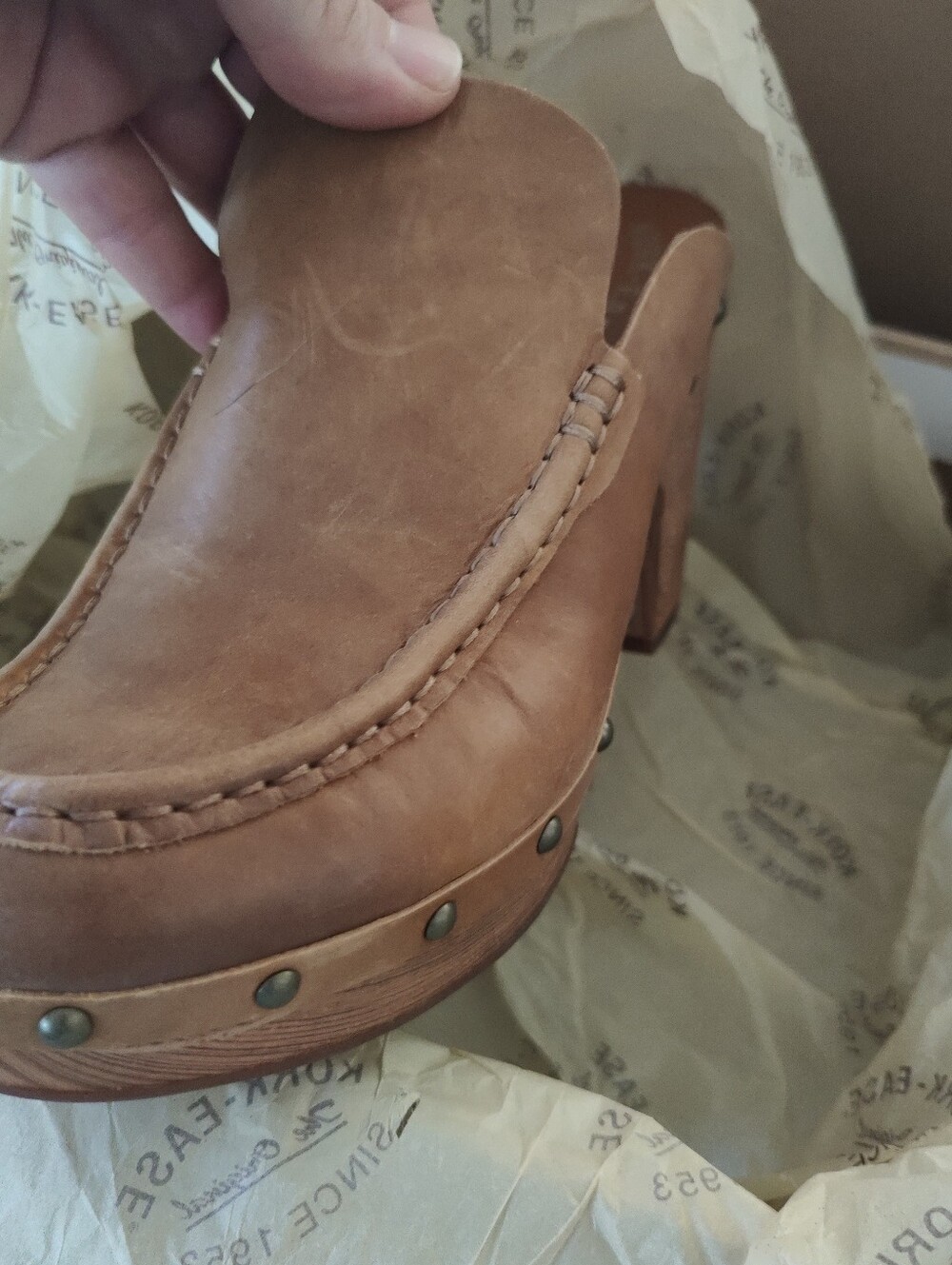 KORK-EASE Carmella Harness Wooden Nubuck Clogs 9 - Picture 7 of 12